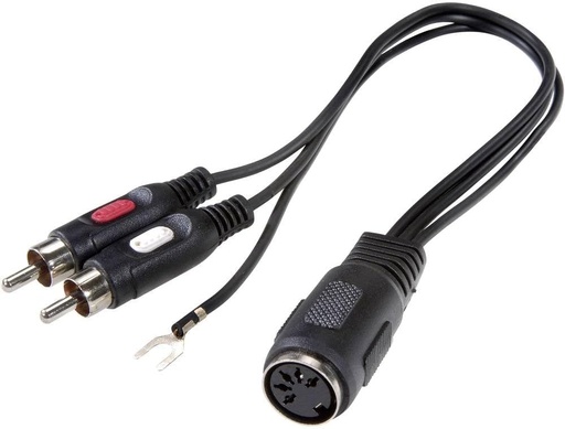 [SP-7869832] Raccord DIN F - 2 RCA M+ Masse